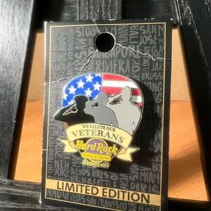 Hard Rock AC Hotel & Casino Lapel Enamel Pin New- Veterans Day